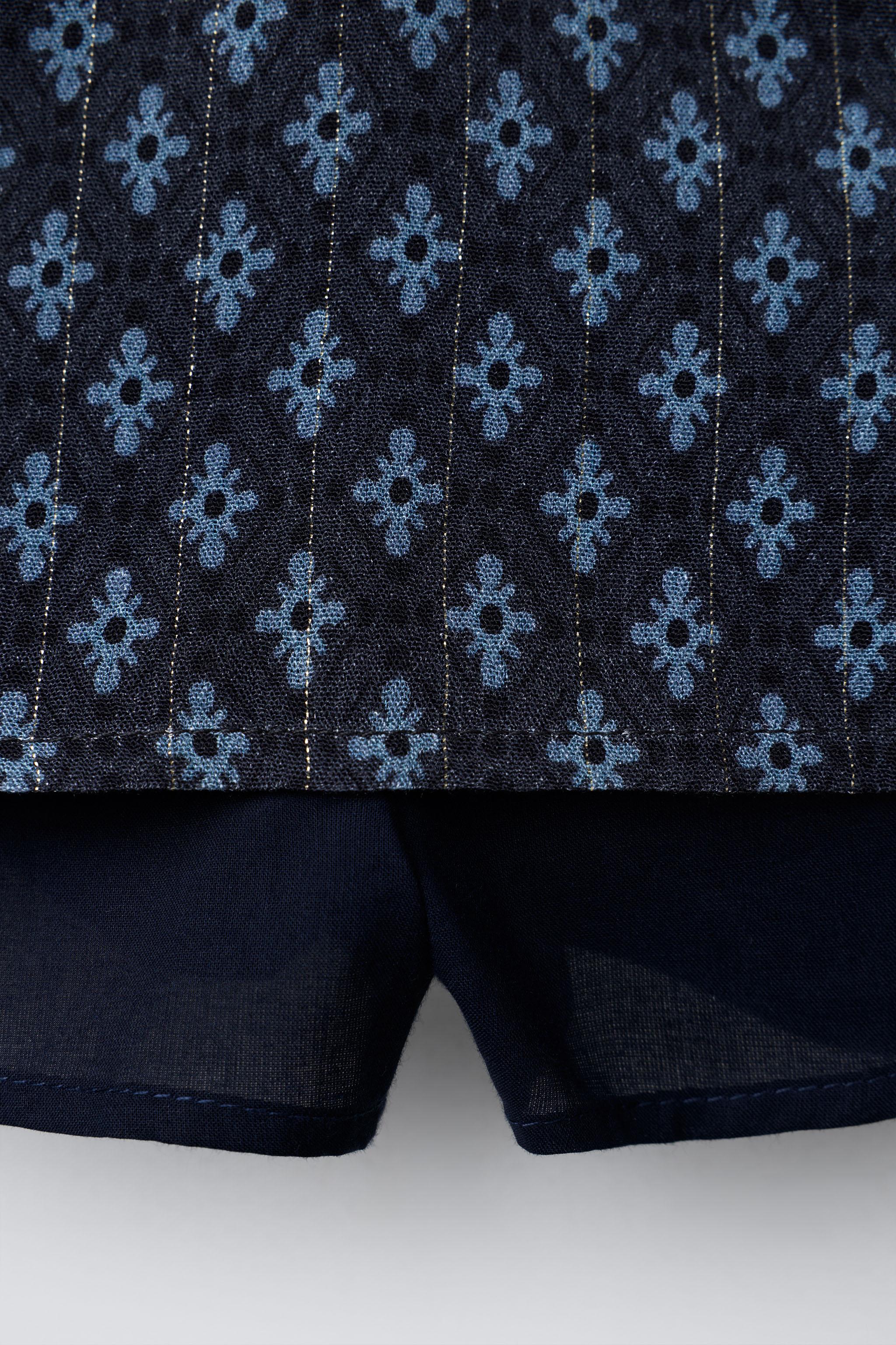 SHINY FLORAL PRINT SKORT